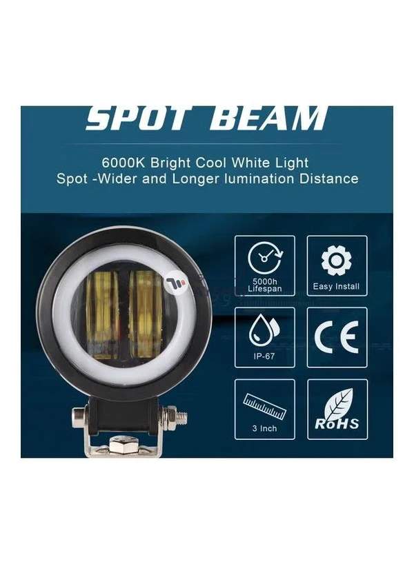 Generic 20W Fog Light 6000K 12-30V DC 8000LM Waterproof Square LED