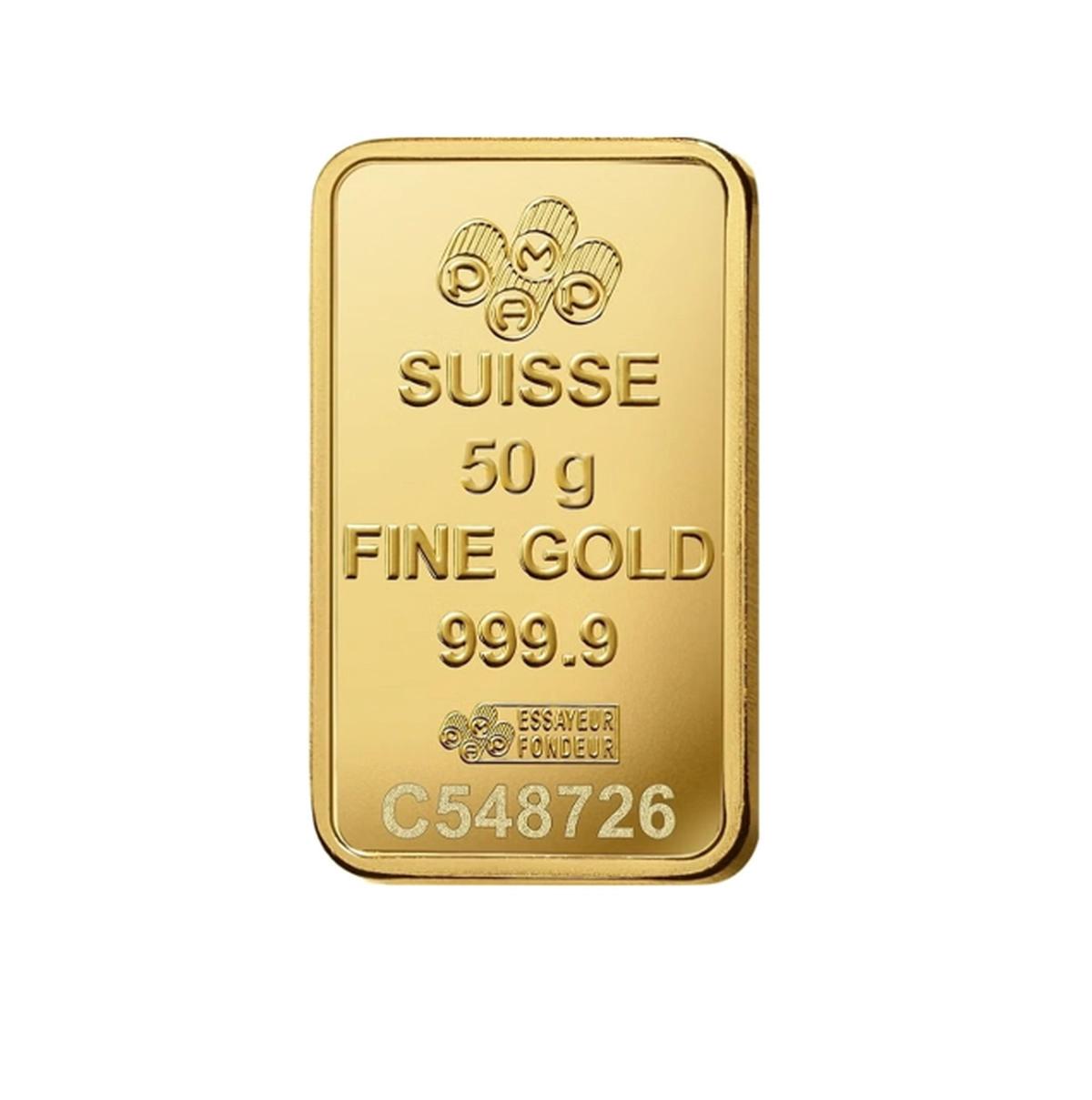 PAMP Swiss Made 24K(999.9) Pamp 50g Gold Bar -1-1