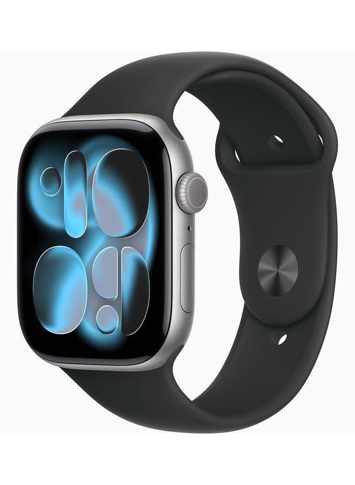 Apple Watch Series 11 GPS 46mm (INTERNATIONAL) Space Grey Aluminium Case With Black Sport Band SG Case - M/L-0-portrait