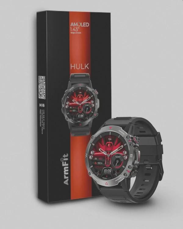ARMFIT Hulk Smartwatch For Men, AMOLED Always On Display Bluetooth Calling Waterproof Fitness Watches Compatible With Android iOS Black