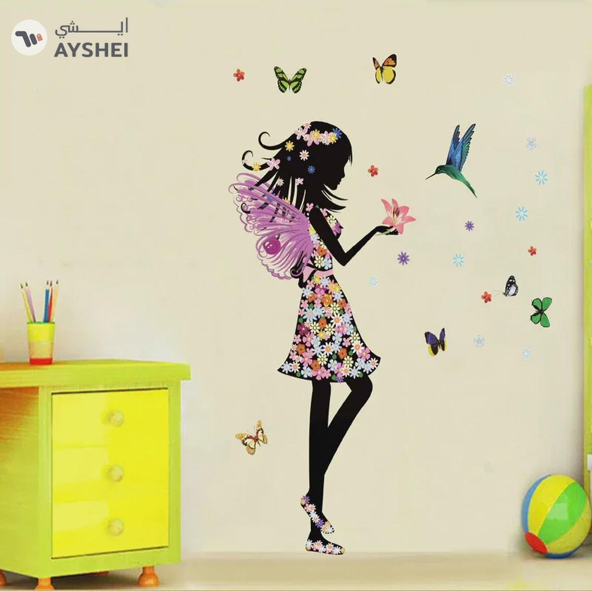 Babyqlo Pretty Fairy with Butterflies Wall Sticker For Girls Room-3-3