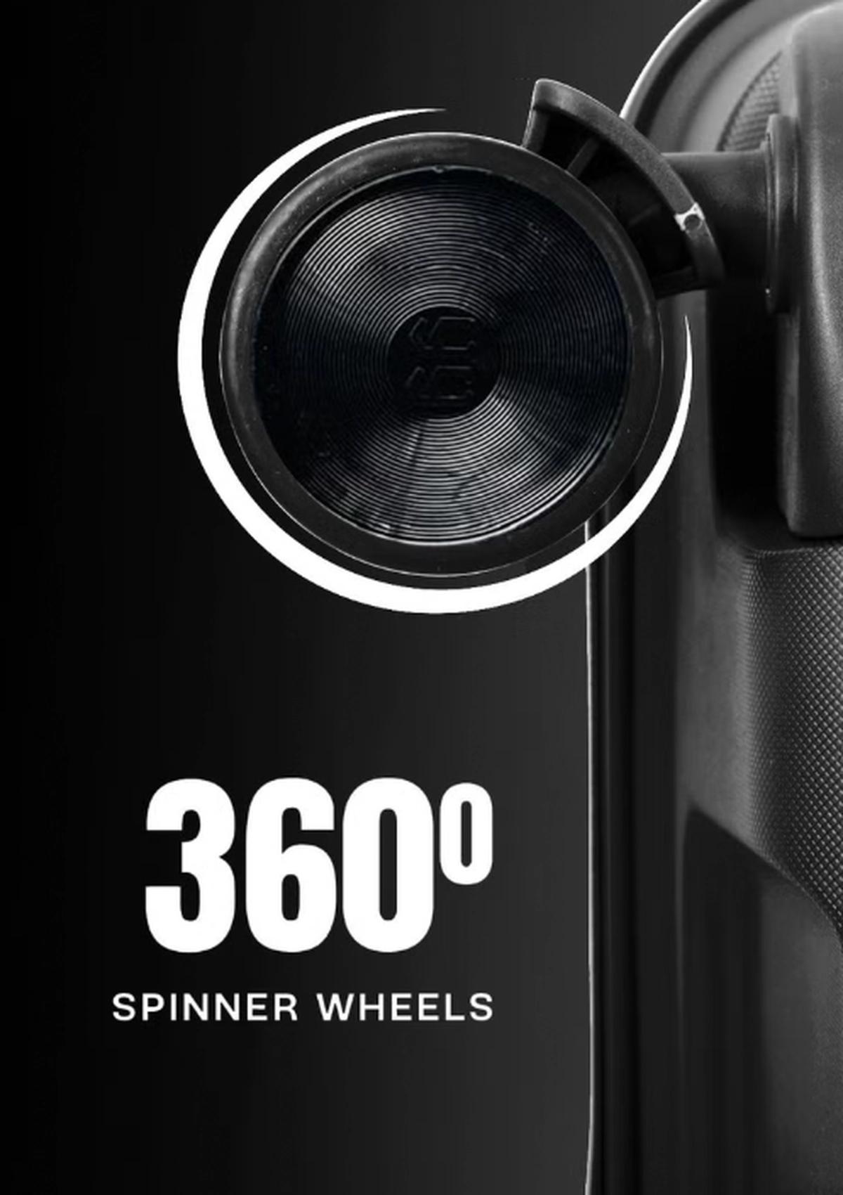 British Tourister Polypropylene Hardshell Luggage Set 3-Piece Spinner – TSA Approved Lock |Lightweight & Durable 20/24/28 Inch (Small, Medium, Large) – Black-3-3