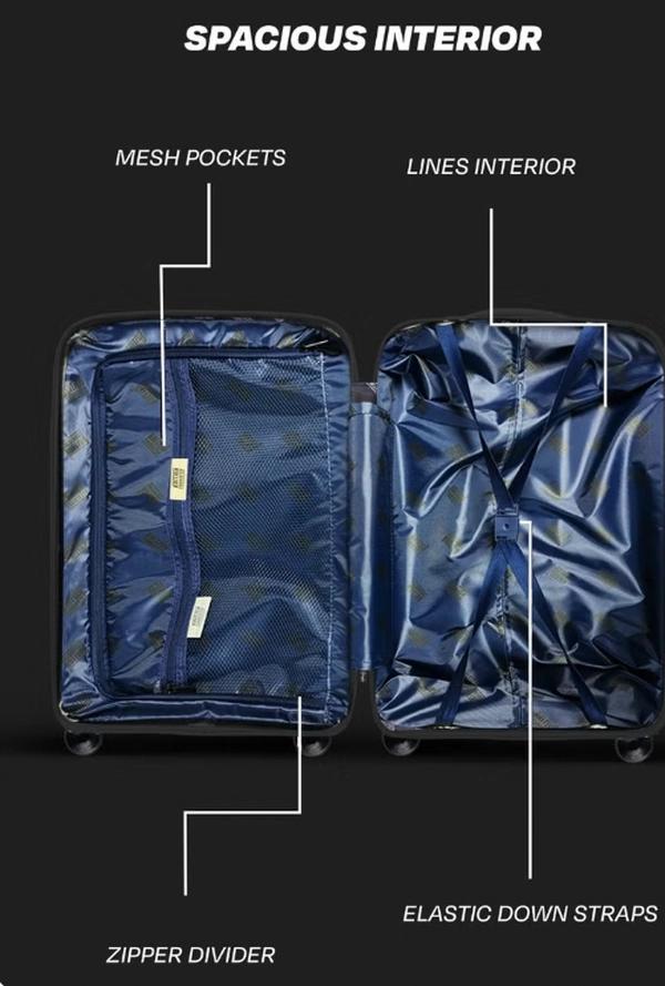 British Tourister Polypropylene Hardshell Luggage Set 3-Piece Spinner – TSA Approved Lock |Lightweight & Durable 20/24/28 Inch (Small, Medium, Large) – Black