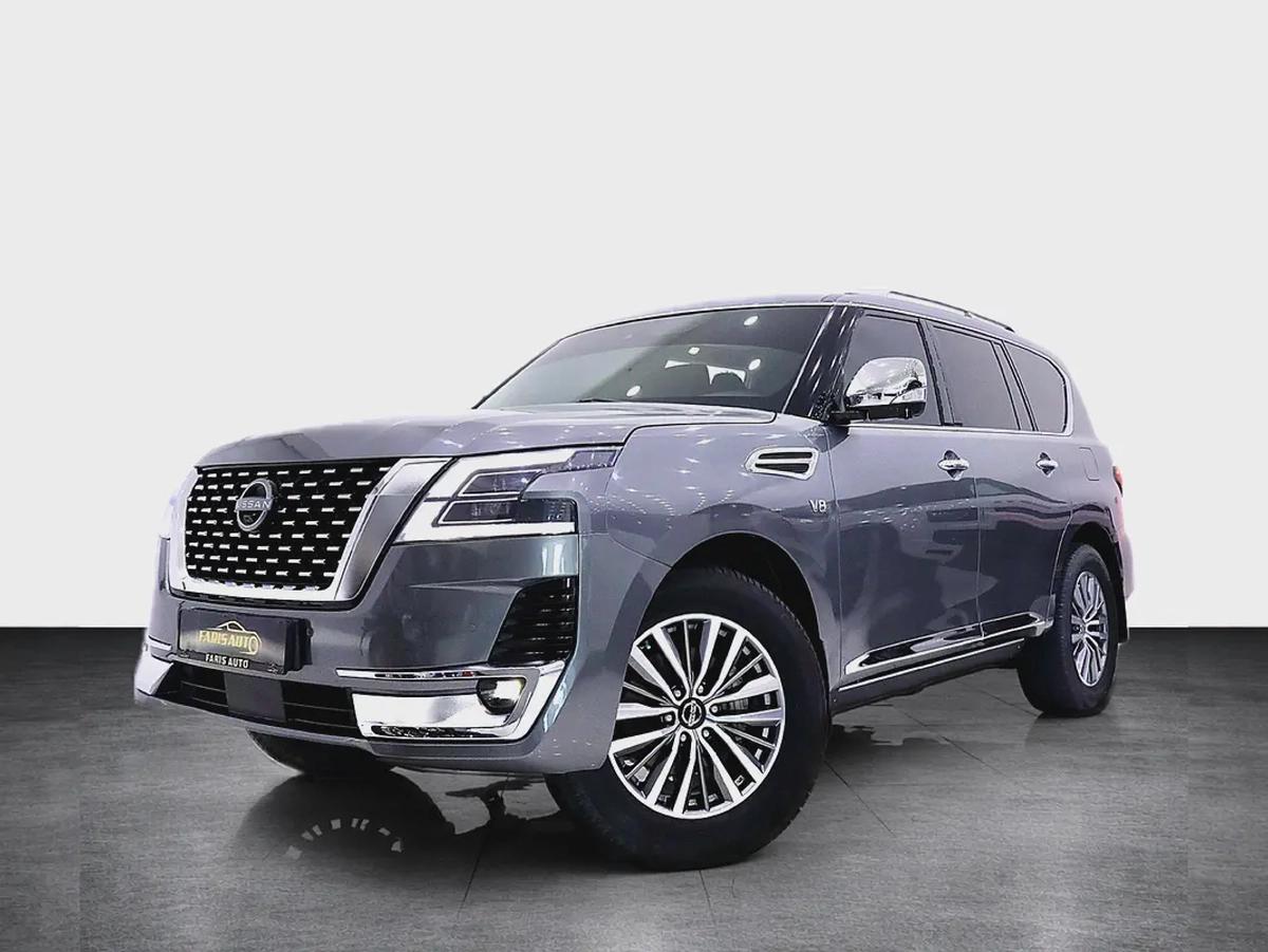 NISSAN PATROL V8 LE PLATINUM GCC FULLY LOADED + STARLIGHT + REAR ENTERTAINMENT + SIDE STEPS-0-0