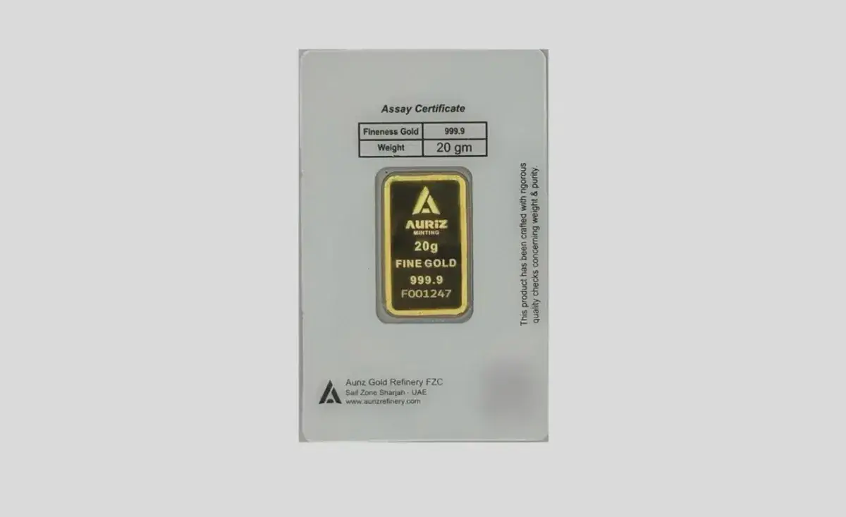 Auriz Minting 20gm 24K Gold Bar - Variable Design-1-1