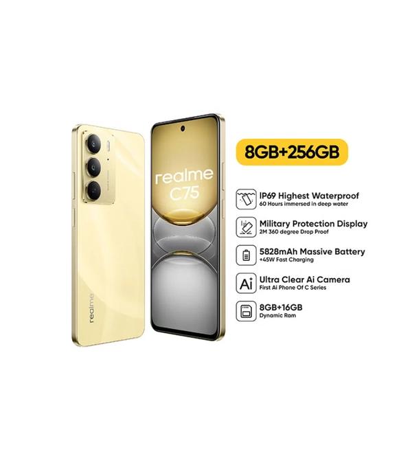 Realme C75 Dual SIM Lightning Gold 8GB 256GB 4G - International Version