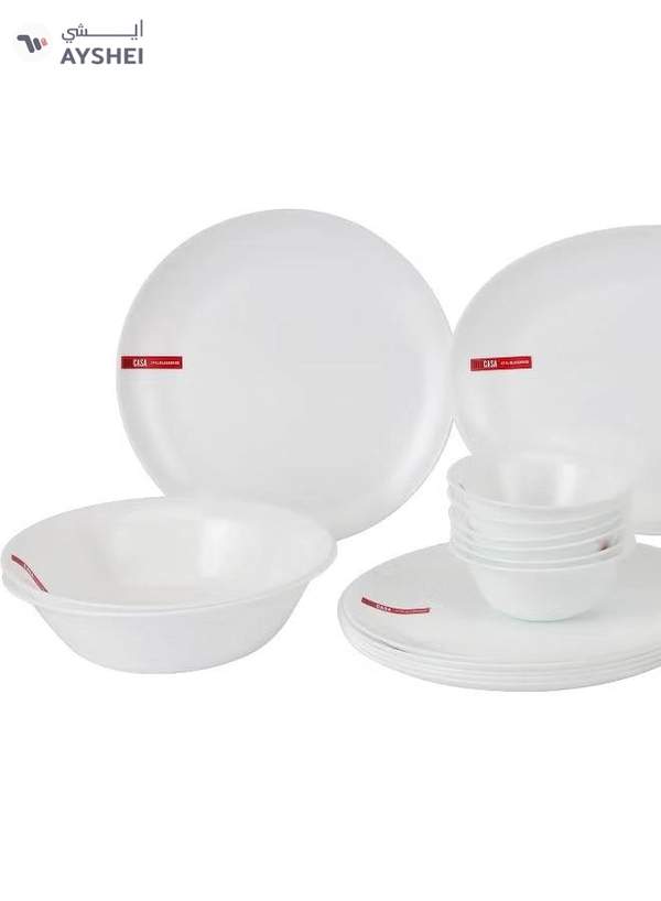 Delcasa DC3391 Opalware Dinner 33-Pieces Set, White