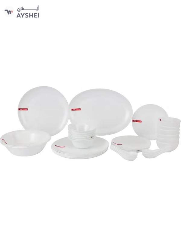 Delcasa DC3391 Opalware Dinner 33-Pieces Set, White