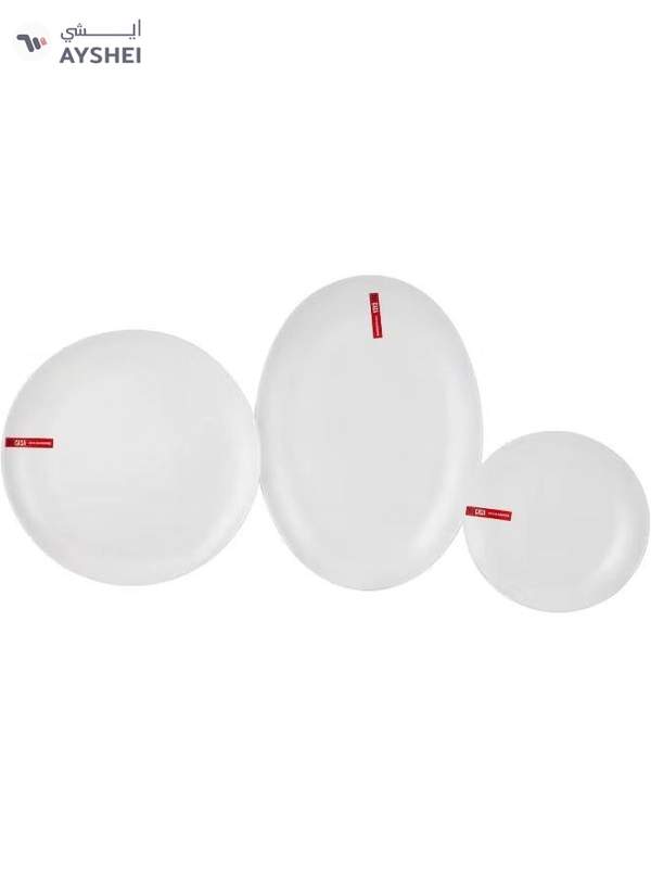 Delcasa DC3391 Opalware Dinner 33-Pieces Set, White
