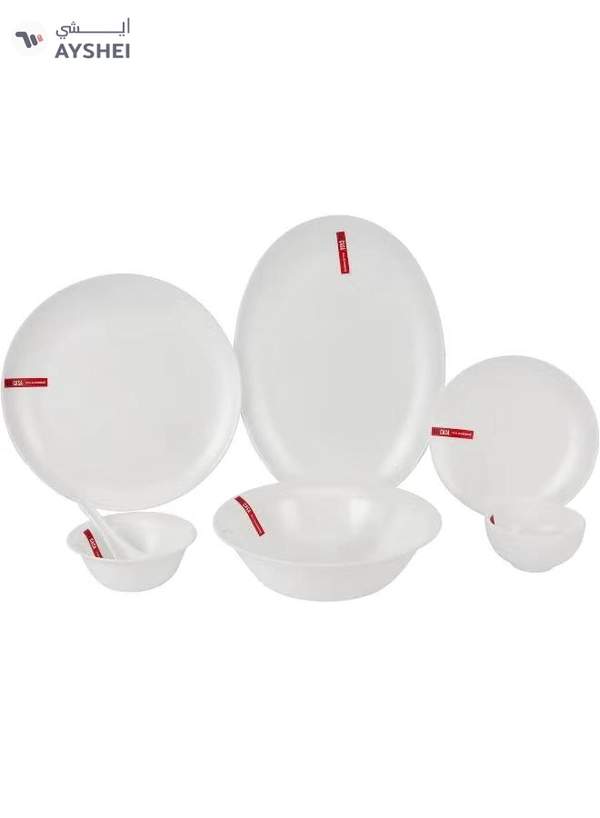 Delcasa DC3391 Opalware Dinner 33-Pieces Set, White