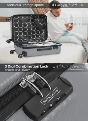 PARAJOHN ABS Material 3-Piece Hardsided Luggage Set