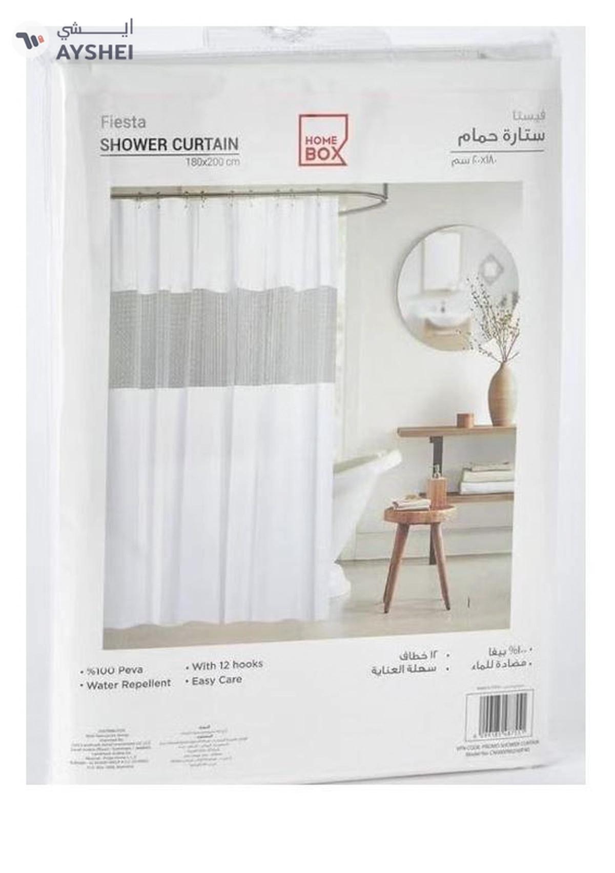 CURTAIN Fiesta 3D Shower Curtain with 12 C Hooks 200 x 180 cm-0-portrait