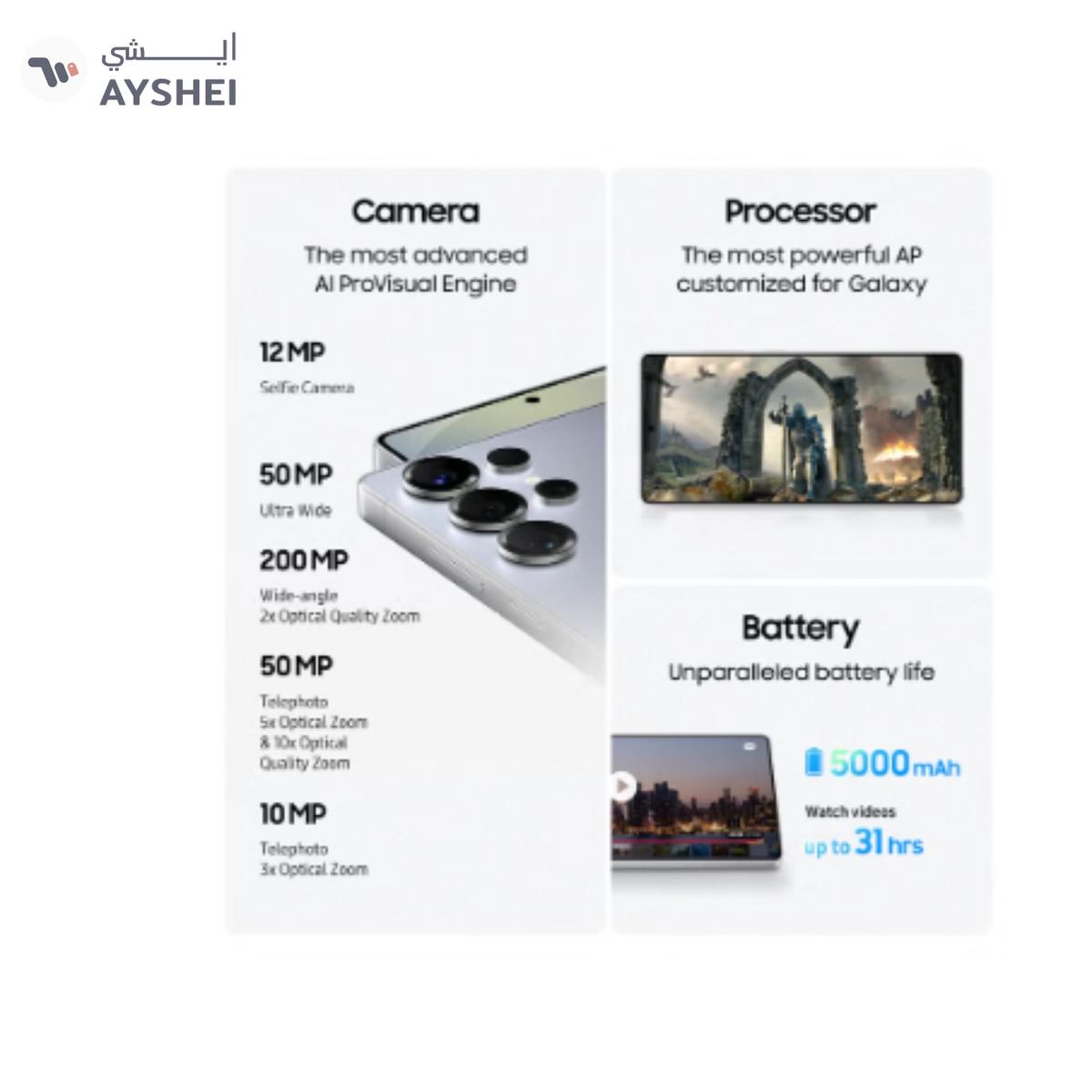 Samsung Galaxy S25 Ultra AI Dual SIM Titanium Whitesilver 12GB RAM 256GB 5G - Middle East Version-1-portrait