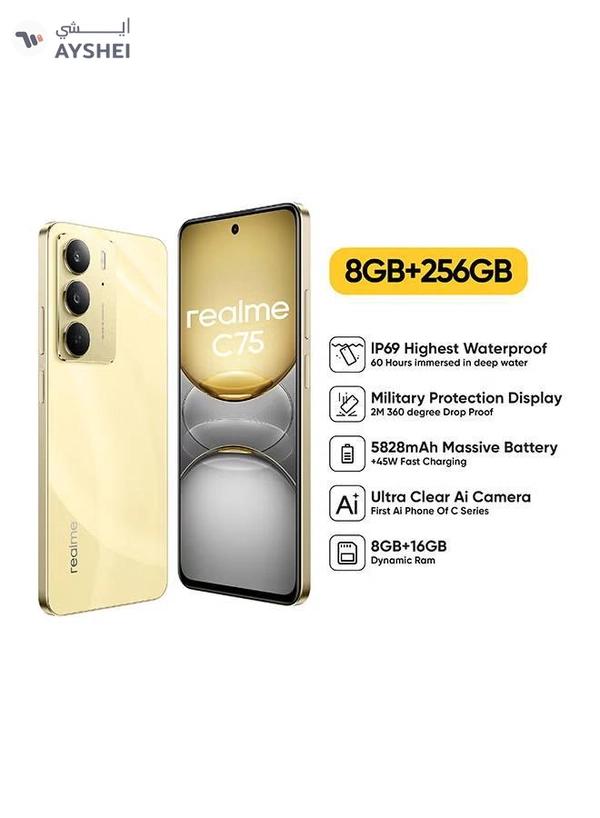 Realme C75 Dual SIM Lightning Gold 8GB 256GB 4G - Middle East Version