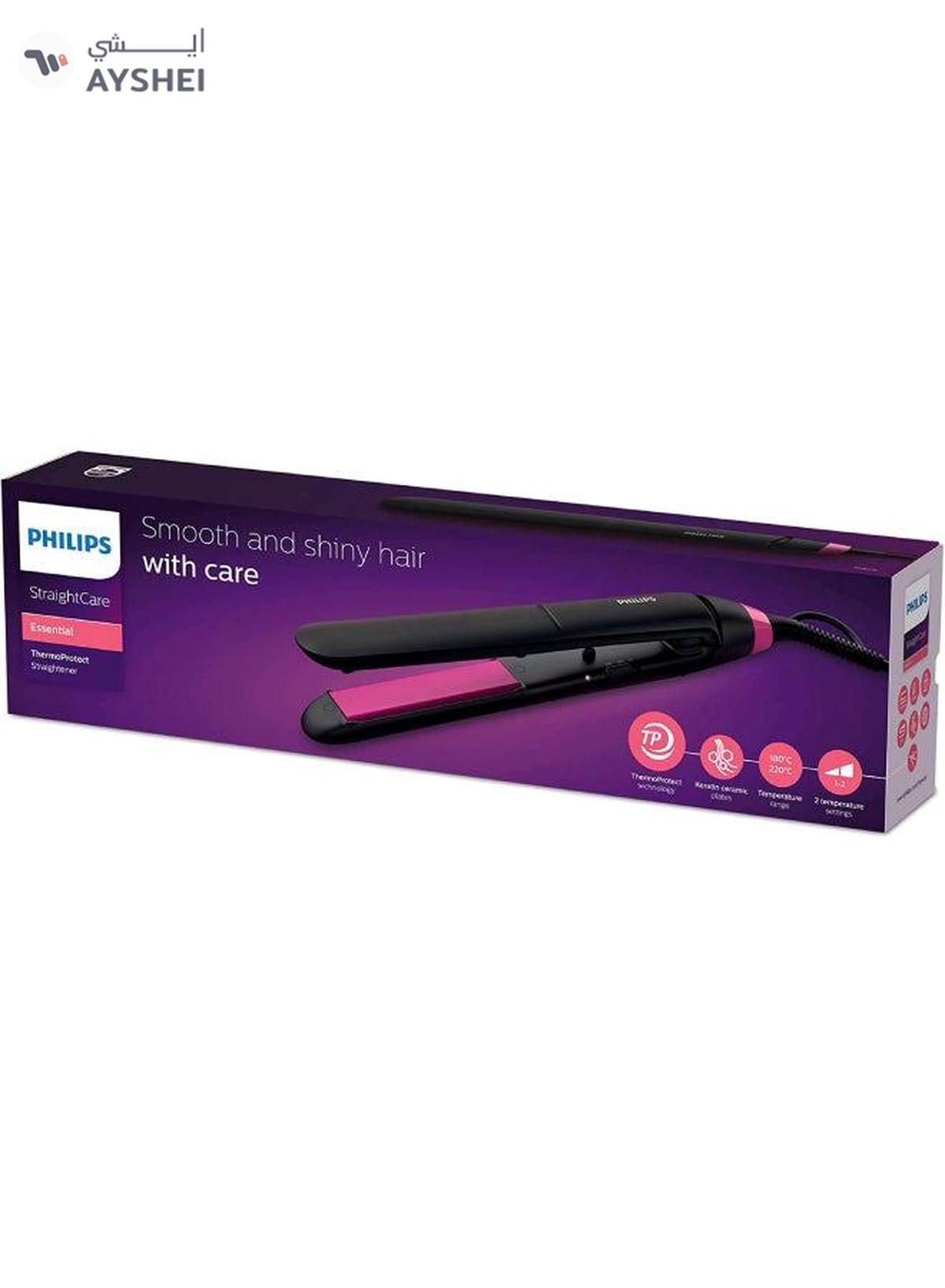Philips StraightCare Essential Thermo Protect Straightener BHS375 (2) Years Warranty Black/Purple-1-1