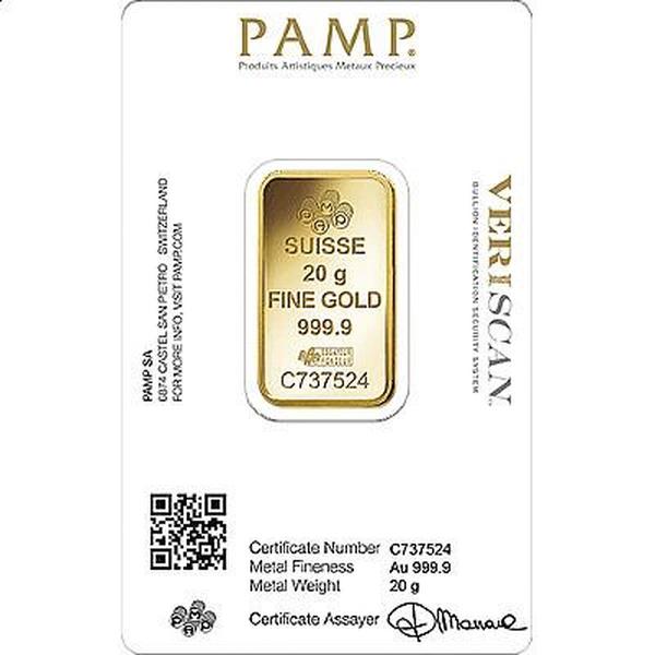 PAMP 20 Gram Gold Bar