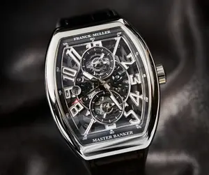 Franck Muller Master Banker Skelton 45mm Steel Case with Leather | Condition: New | Year of production 2026 | Original box | Original papers