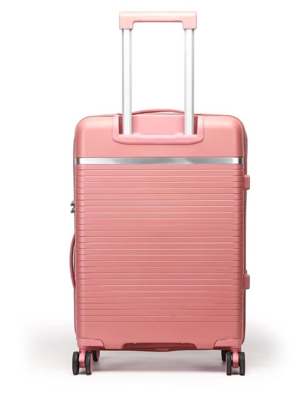 British Traveller 3-Piece Polypropylene Luggage Set | 20”, 24”, 28” Lightweight Suitcases with 360° Spinner Wheels, TSA Lock, Water & Scratch Resistant | Durable Hard Shell Trolley Bags with Telescopic Handle - Pink