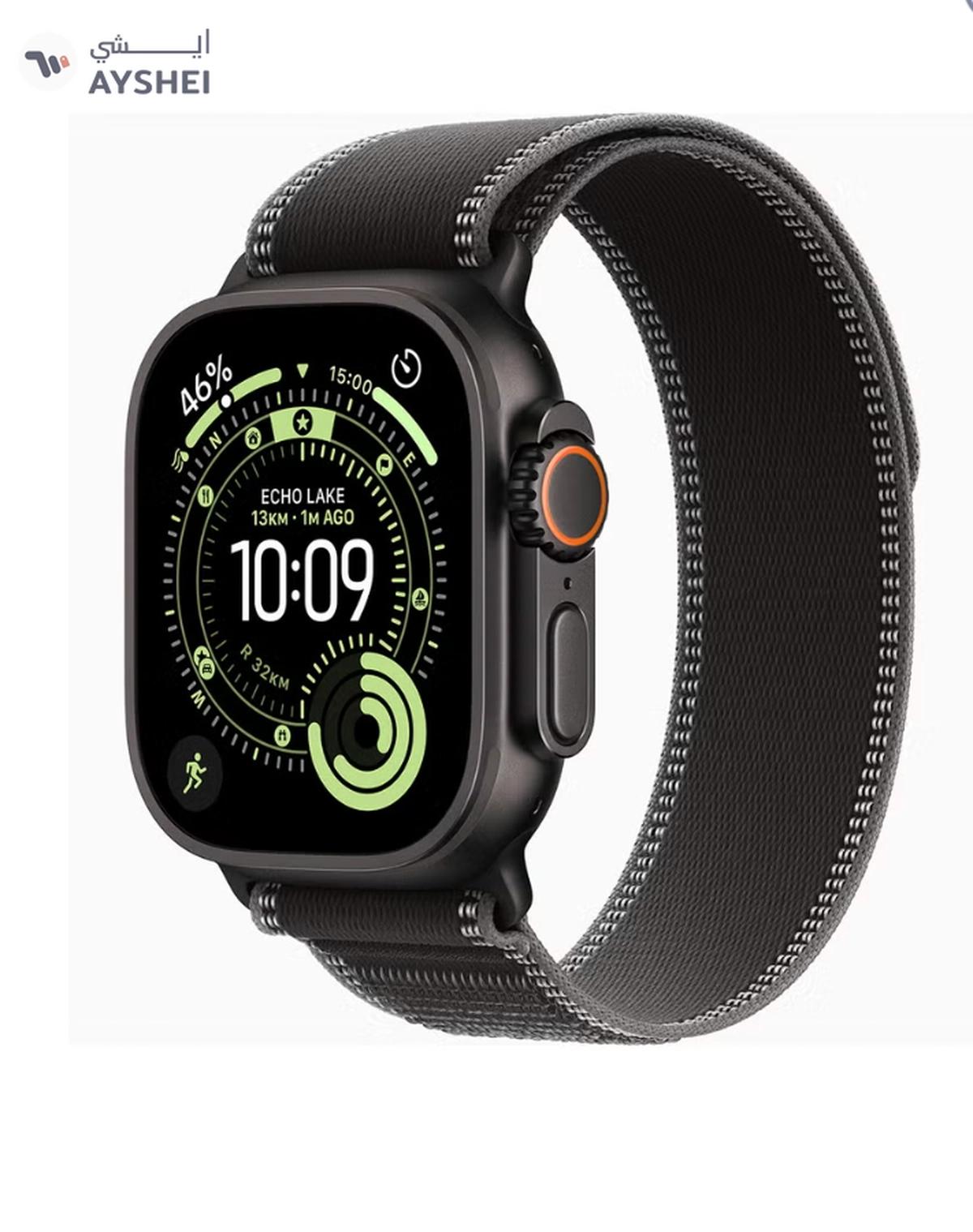 Apple Watch Ultra 3 GPS + Cellular 49mm (TDRA Version) Black Titanium Case With Black/Charcoal Trail Loop - S/M-0-portrait