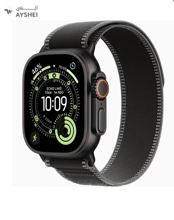 Apple Watch Ultra 3 GPS + Cellular 49mm (TDRA Version) Black Titanium Case With Black/Charcoal Trail Loop - S/M