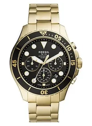 Fossil Men's Water Resistant Chronograph Watch FS5727 - 46 mm - Gold