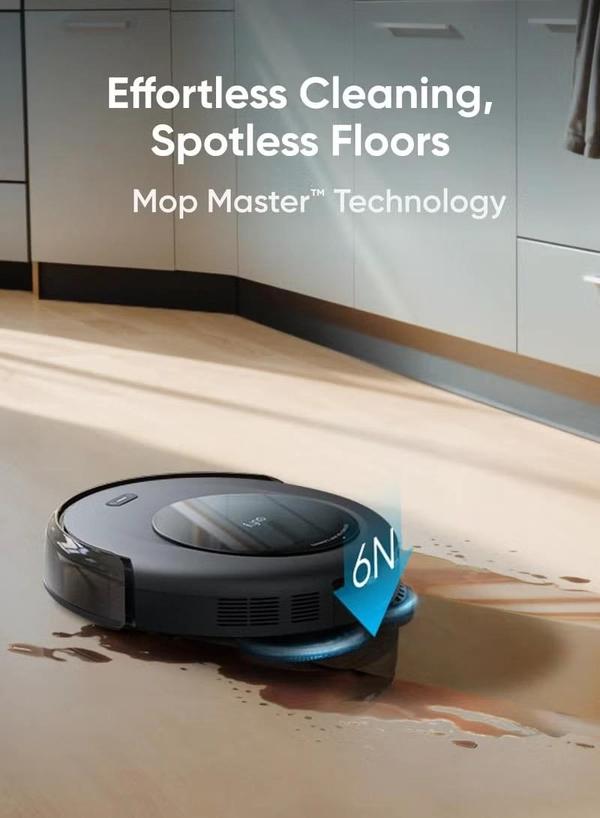 Eufy Robot Vacuum Omni C20 with All-in-One Station, Auto Emptying, Mop Washing and Drying for Hands-Free Cleaning, 7,000 Pa Powerful Suction, 3.35-Inch Ultra-Slim Body, Robot Vacuum and Mop Combo 30 W T2280V11 Black