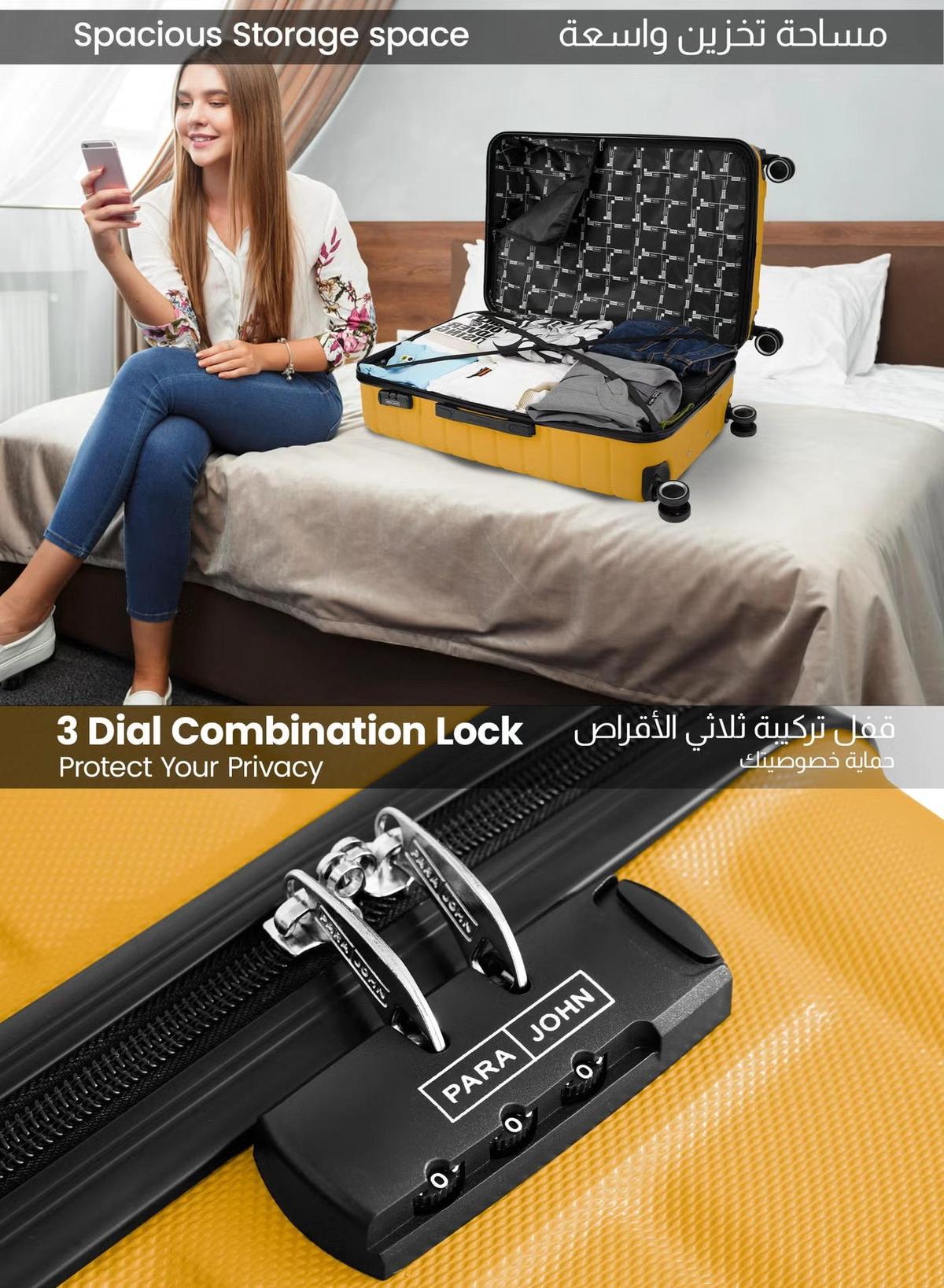 PARAJOHN Beta Cabin Size Lightweigh ABS Hardside Spinner Luggage Trolley -20 Inch-3-3