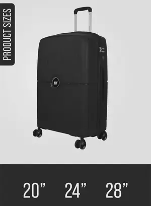 British Tourister Polypropylene Hardshell Luggage Set 3-Piece Spinner – TSA Approved Lock |Lightweight & Durable 20/24/28 Inch (Small, Medium, Large) – Black