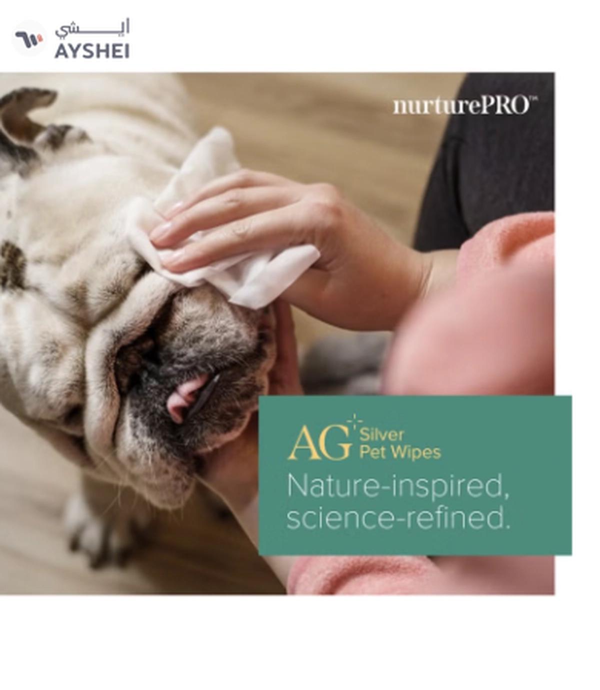 NurturePro AG+ Silver Pet Wet Wipes -Unscented (100 Sheets /Pack)-1-1