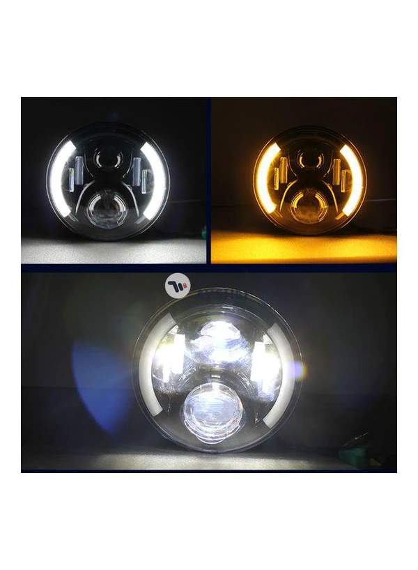 Generic Motorcycle LED Headlight Round Retro Turn Signal Lamp