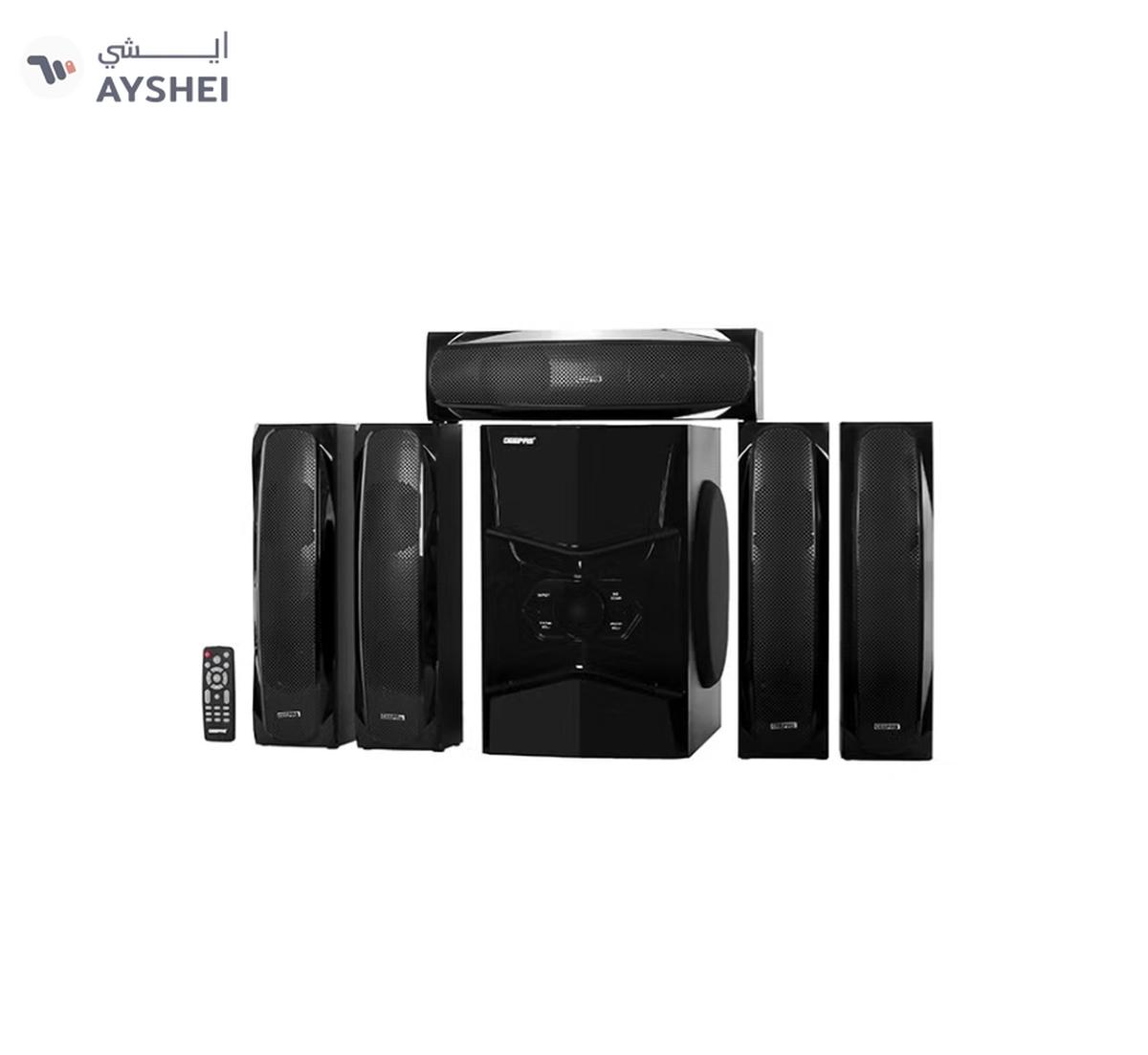 Geepas 5.1 Channel Multimedia Speaker System with Remote Control- GMS8578| FM Radio, Bluetooth, USB Input, SD Card Reader, Karaoke Function| LED Display-0-landscape