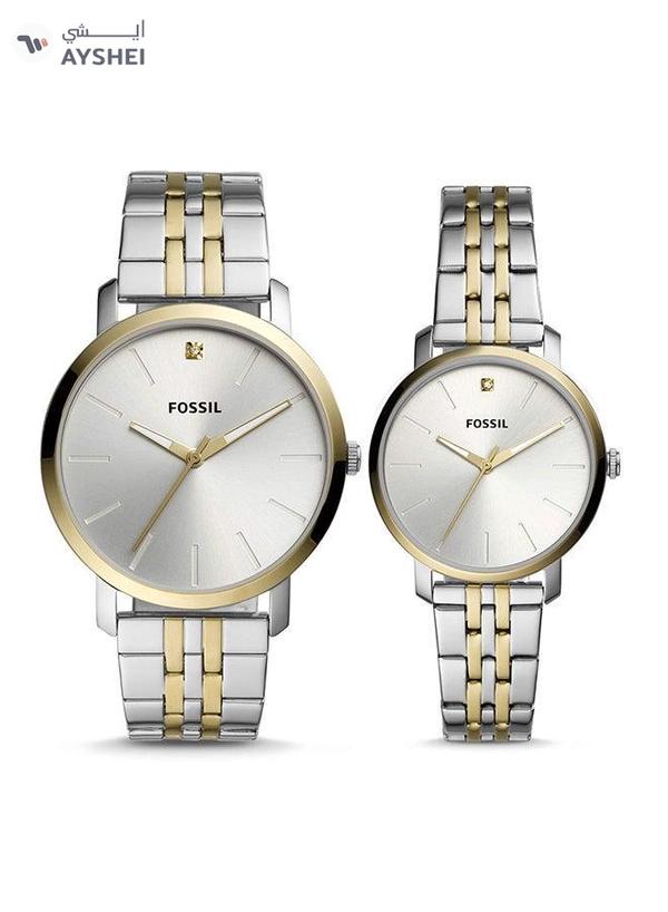 Fossil Stainless Steel Analog Couple Watch Set