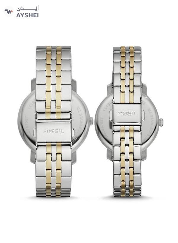 Fossil Stainless Steel Analog Couple Watch Set