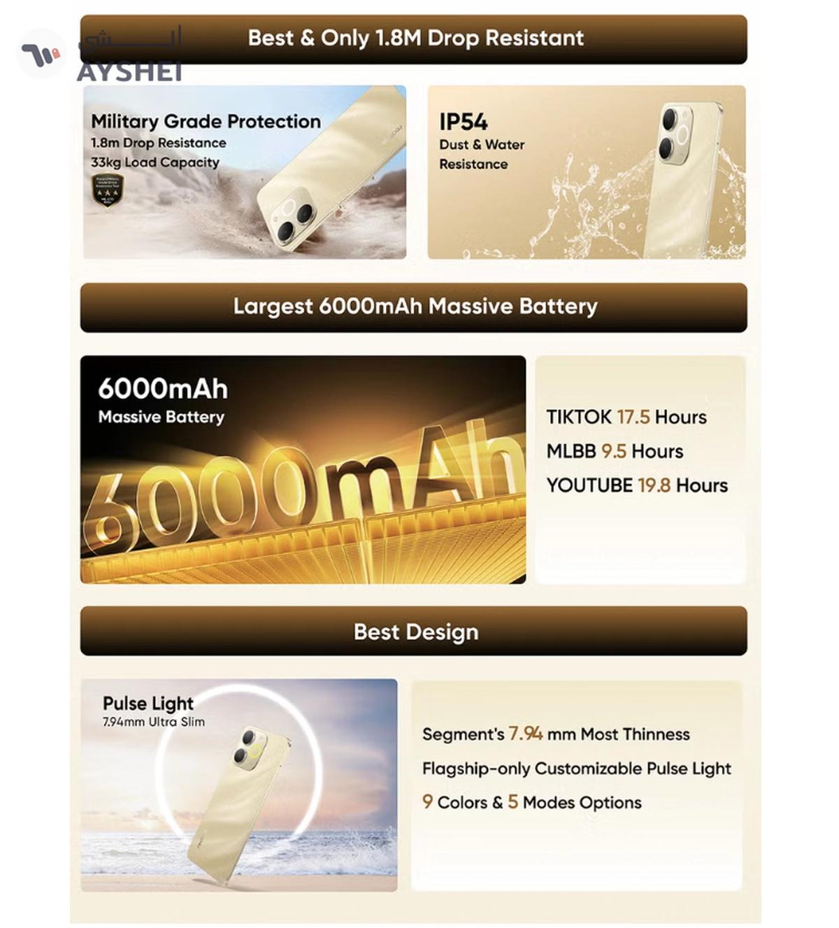 realme Note 70 Dual SIM Gold 4GB RAM 128GB 4G - Middle East Version-1-1