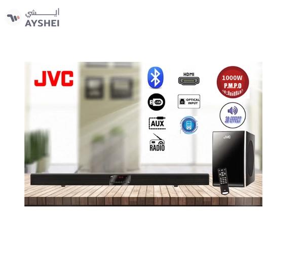 JVC 2.1 Channel Soundbar With Subwoofer Home Theater Surround Sound Speaker System THBY370A Black