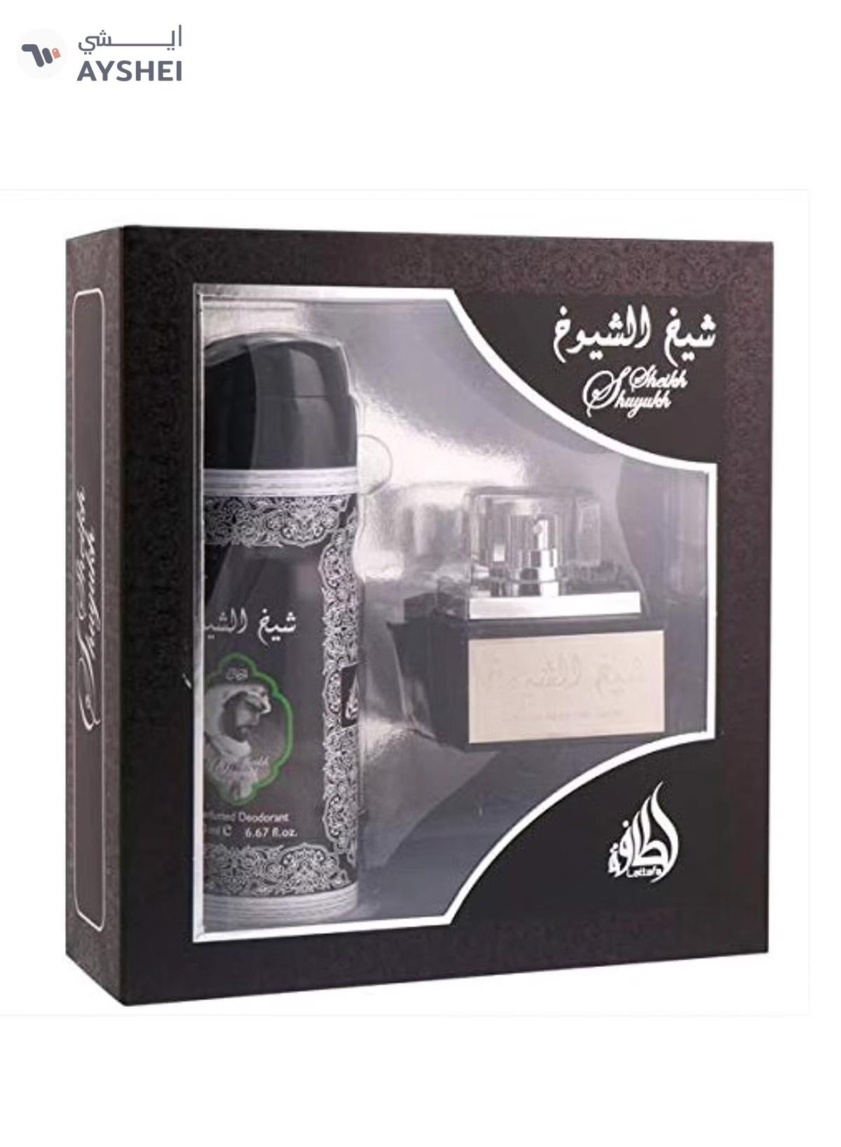 Lattafa Sheikh Al Shuyukh Gift Set EDP 50ml and 200ml Deo-0-0