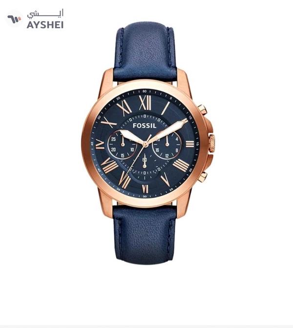 Fossil Men's Grant Water Resistant Chronograph Watch FS4835 - 44 mm - Blue