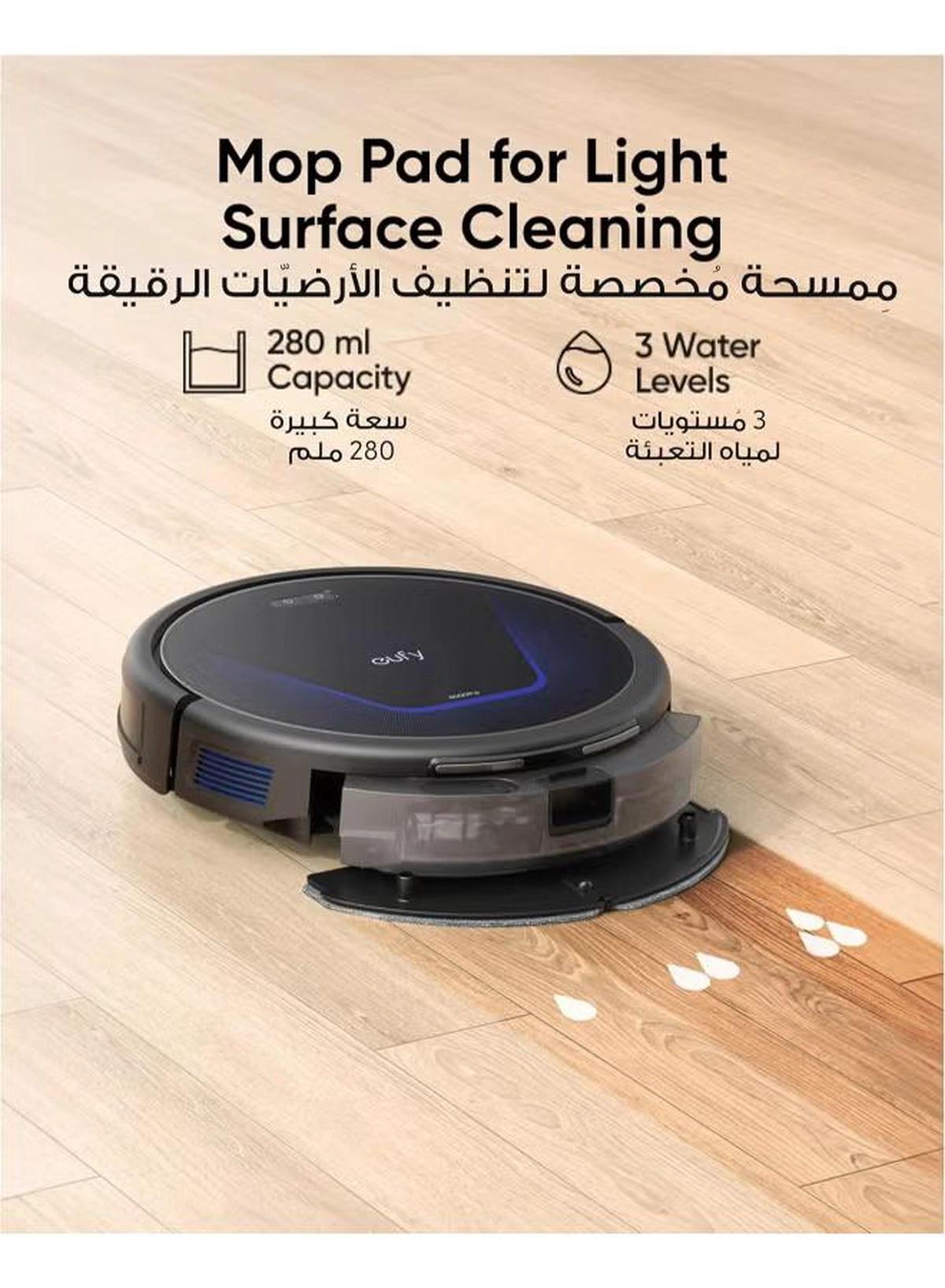 Eufy G50 Robot Vacuum With 4,000 Pa Powerful Suction, Dynamic Navigation And Pro Detangle Comb Roller Brush For Hair Cleaning, Mop Pad For Light Surface Cleaning, Perfect For Hard Floor, Pet Hair, Carpet 40 W T2212 Black-3-3