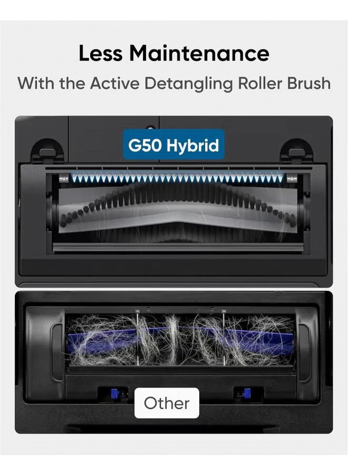 Eufy G50 Robot Vacuum With 4,000 Pa Powerful Suction, Dynamic Navigation And Pro Detangle Comb Roller Brush For Hair Cleaning, Mop Pad For Light Surface Cleaning, Perfect For Hard Floor, Pet Hair, Carpet 40 W T2212 Black-1-1