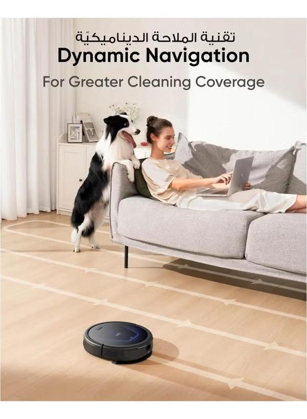 Eufy G50 Robot Vacuum With 4,000 Pa Powerful Suction, Dynamic Navigation And Pro Detangle Comb Roller Brush For Hair Cleaning, Mop Pad For Light Surface Cleaning, Perfect For Hard Floor, Pet Hair, Carpet 40 W T2212 Black