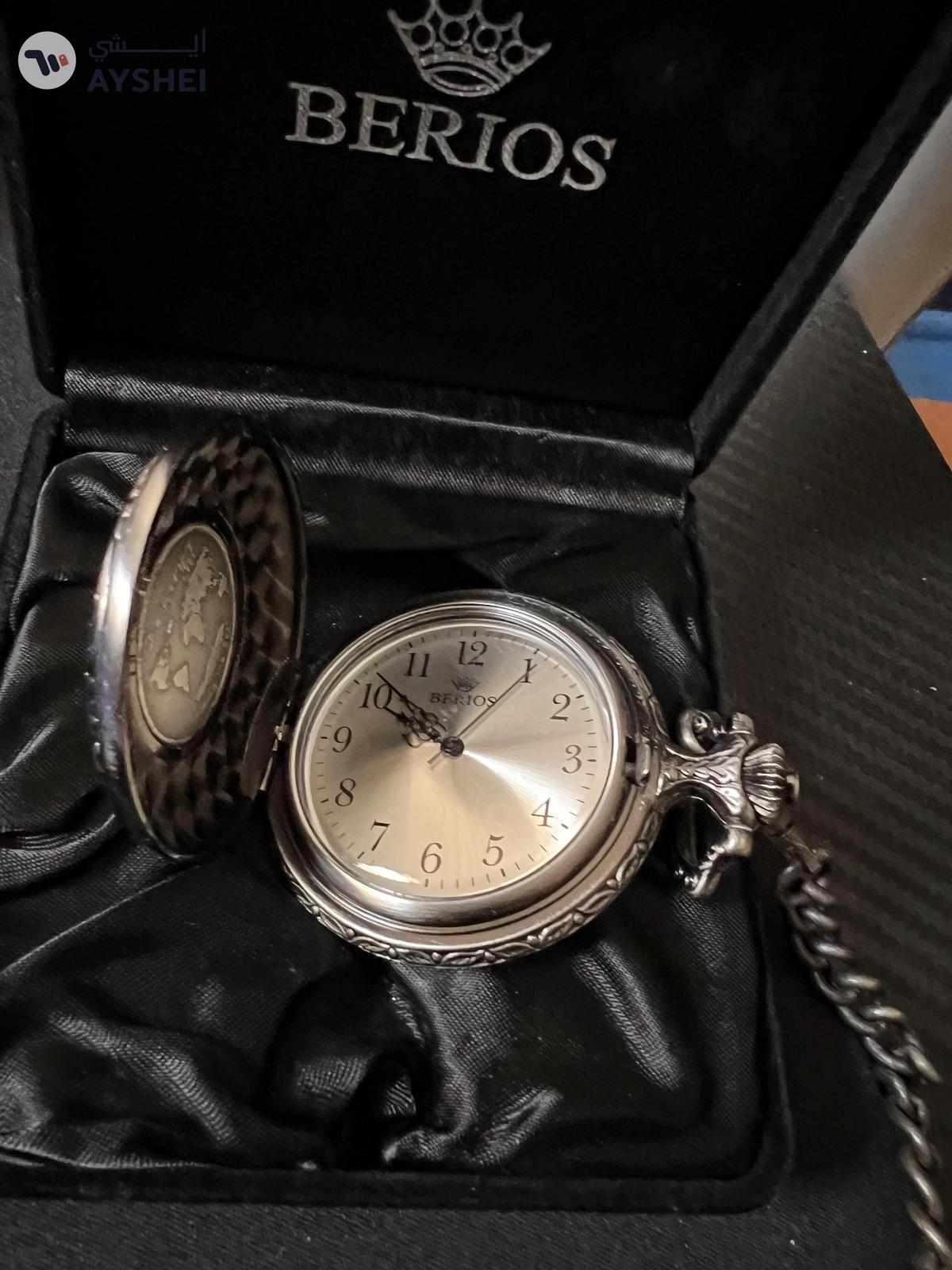 BERIOS Vinatage Pocket Watch (Silver) Authentic-0-portrait
