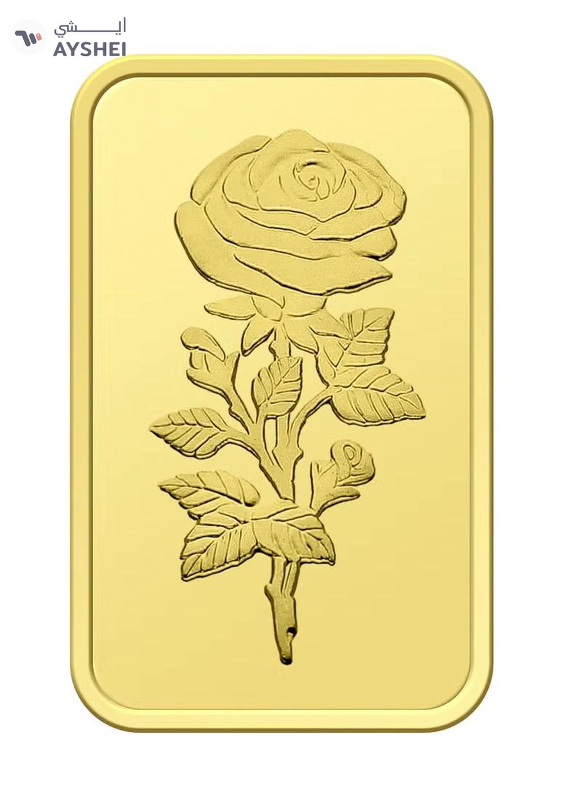 50g Pure 999.9 Fine Gold Bar 24KT Dubai with Flower Design - 50 Grams-1-portrait