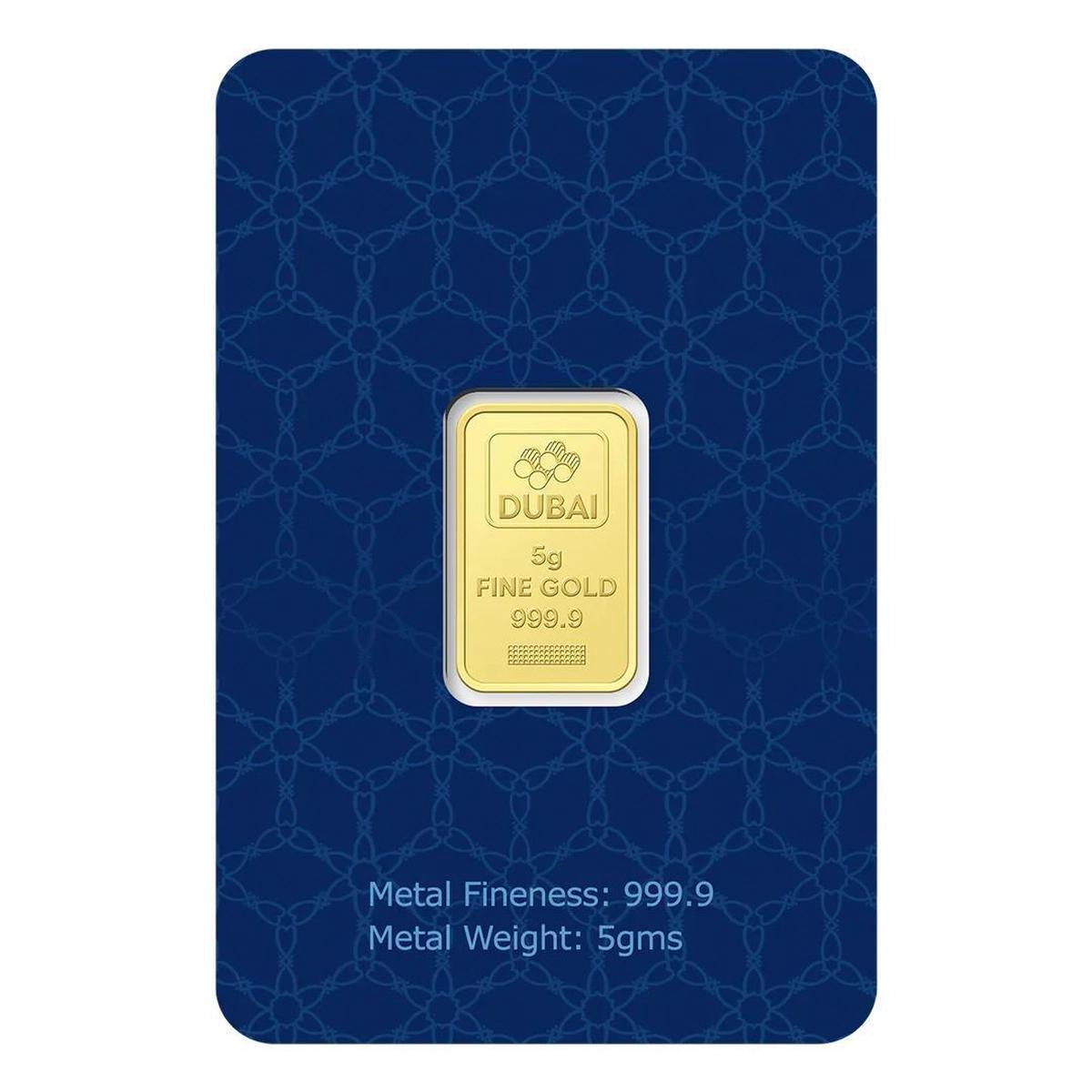 Dubai Gold 5 Grams Pure 999.9 Fine Gold Bar-1-1