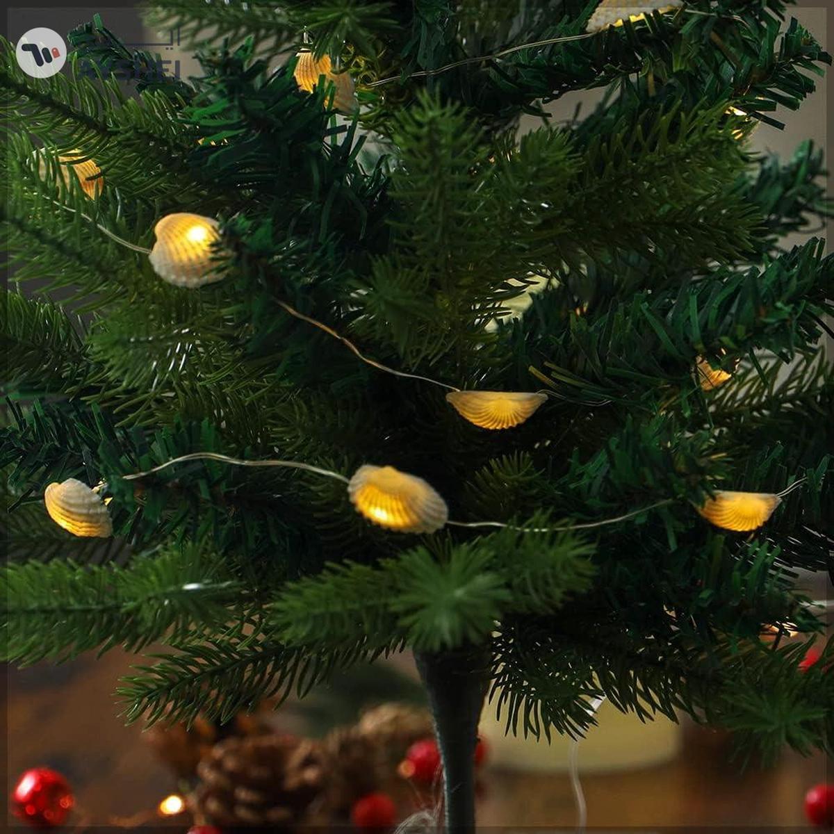 YATAI Holiday Sea Shell Garland Wreath Battery Operated LED Fairy String Lights-1-portrait