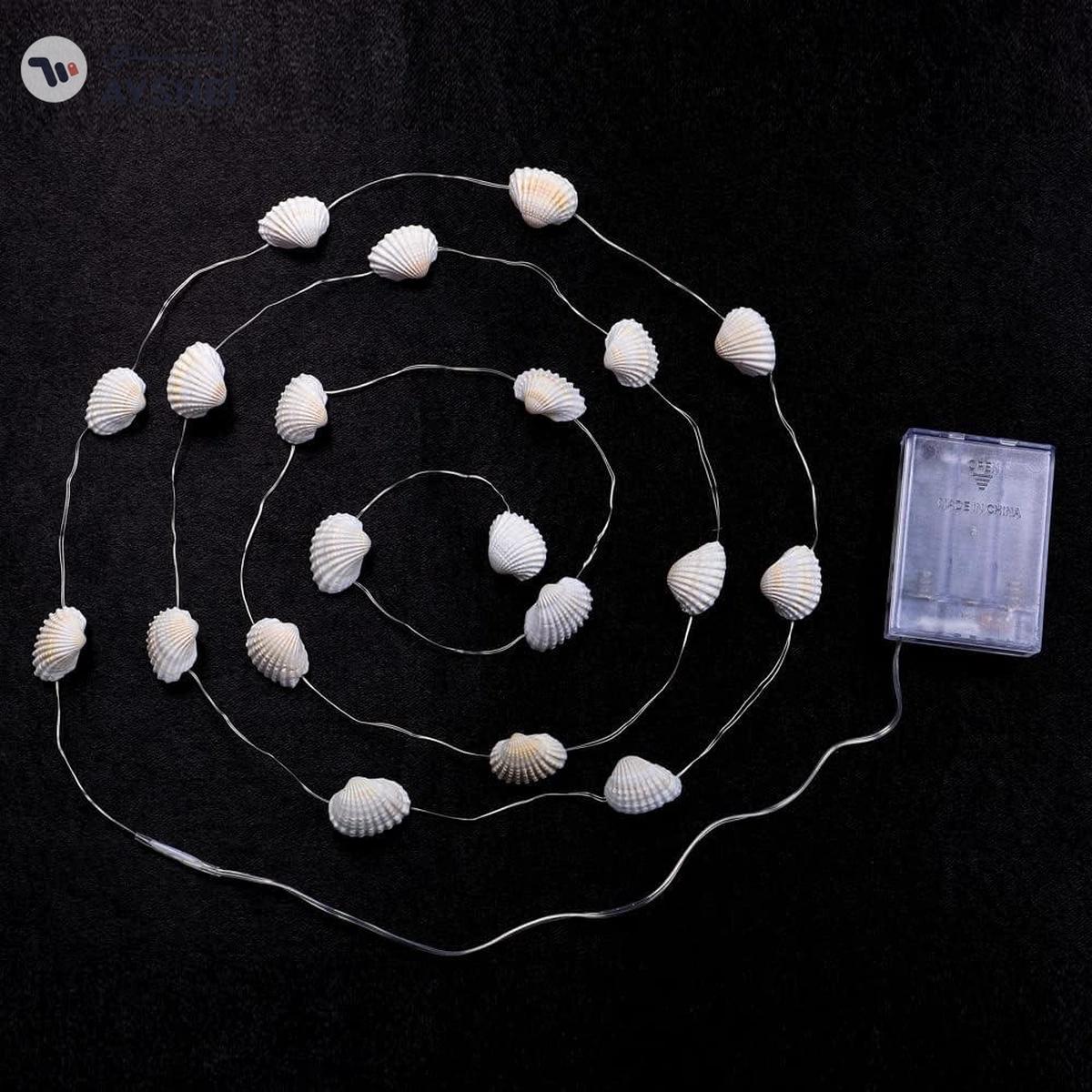 YATAI Holiday Sea Shell Garland Wreath Battery Operated LED Fairy String Lights-6-6