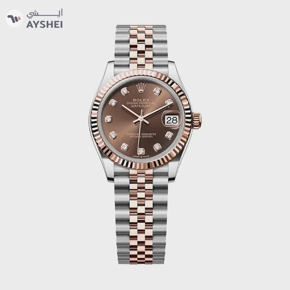 Rolex Datejust 31mm Steel and Everose Gold Chocolate Dial Diamond index Jubilee Bracelet-0-portrait