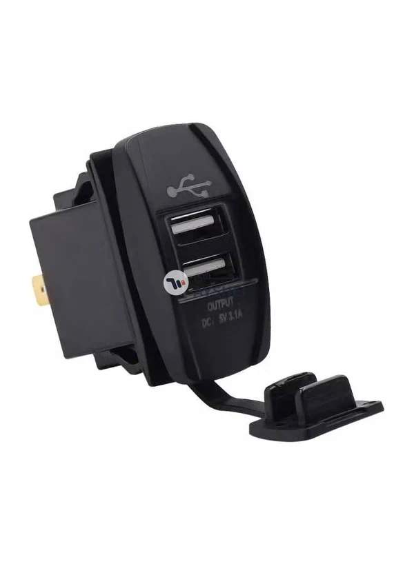 Generic Multi-Functional Dual USB Car Charger Black/Blue