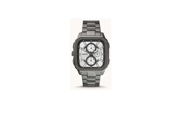 Fossil Men's Inscription Rectangle Shape Stainless Steel Chronograph Wrist Watch BQ2657 - 42mm - Grey