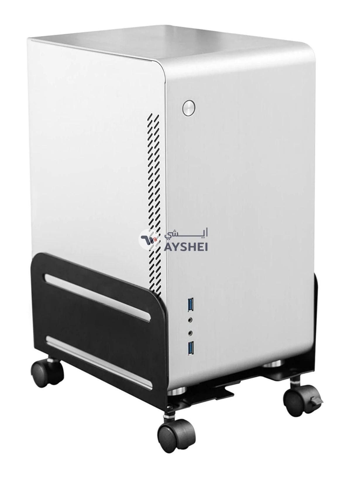 Mobile CPU Stand Desktop Computer Tower Cart with Caster Wheels (Black)-0-0