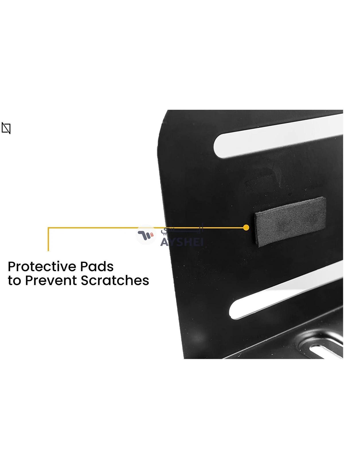 Mobile CPU Stand Desktop Computer Tower Cart with Caster Wheels (Black)-4-4